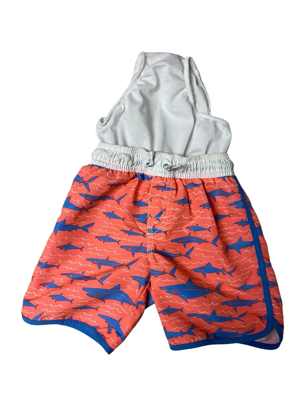 OshKosh B'gosh Coral Swim Trunks with Blue Shark Print